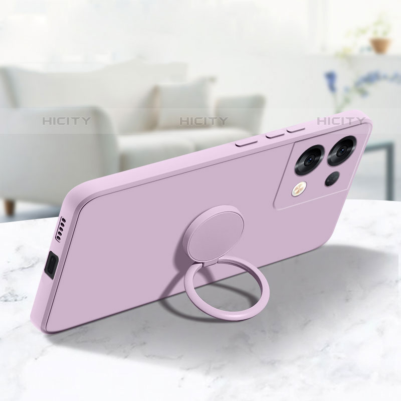 Coque Ultra Fine Silicone Souple Housse Etui avec Support Bague Anneau Aimante Magnetique S04 pour Oppo Reno8 Pro+ Plus 5G Plus