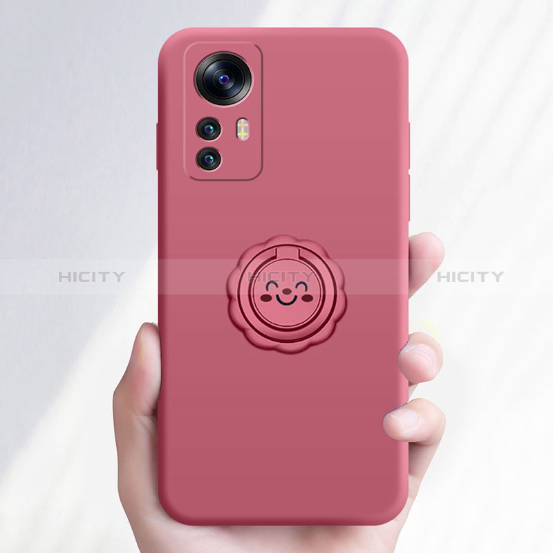 Coque Ultra Fine Silicone Souple Housse Etui avec Support Bague Anneau Aimante Magnetique S04 pour Xiaomi Redmi Note 12S Plus