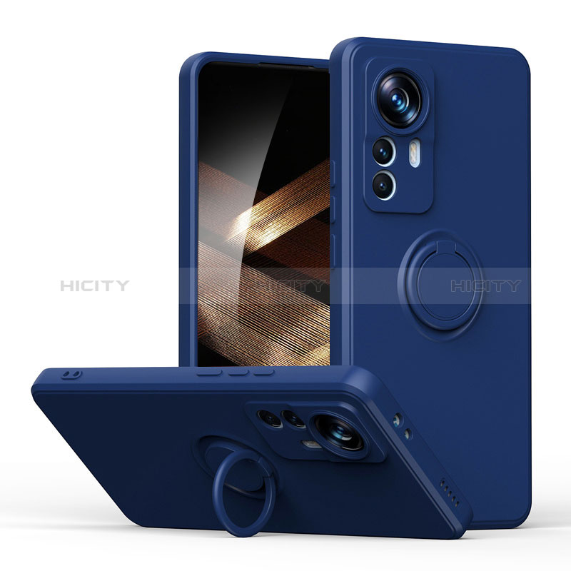 Coque Ultra Fine Silicone Souple Housse Etui avec Support Bague Anneau Aimante Magnetique S05 pour Xiaomi Redmi Note 12S Bleu Plus