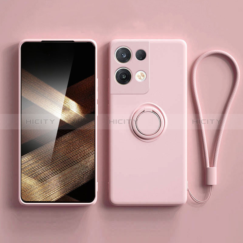 Coque Ultra Fine Silicone Souple Housse Etui avec Support Bague Anneau Aimante Magnetique S06 pour Xiaomi Redmi Note 13 5G Rose Plus