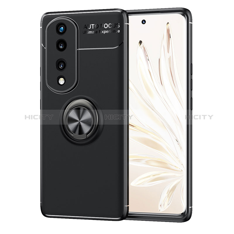 Coque Ultra Fine Silicone Souple Housse Etui avec Support Bague Anneau Aimante Magnetique SD1 pour Huawei Honor 70 Pro 5G Plus