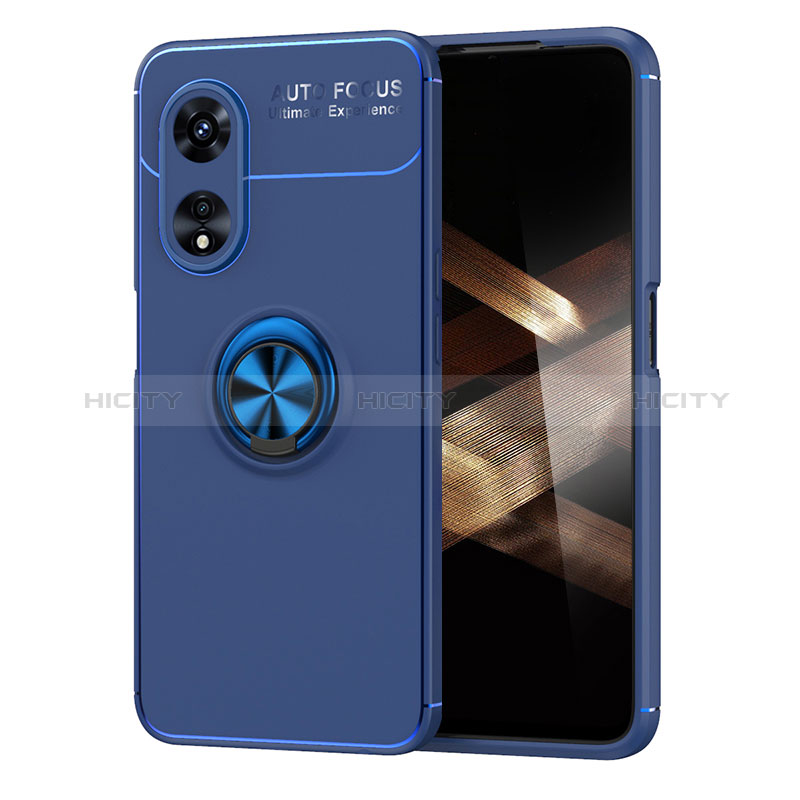 Coque Ultra Fine Silicone Souple Housse Etui avec Support Bague Anneau Aimante Magnetique SD1 pour Huawei Honor X5 Plus Bleu Plus