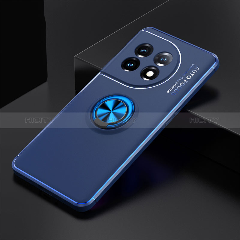 Coque Ultra Fine Silicone Souple Housse Etui avec Support Bague Anneau Aimante Magnetique SD1 pour OnePlus 11 5G Bleu Plus