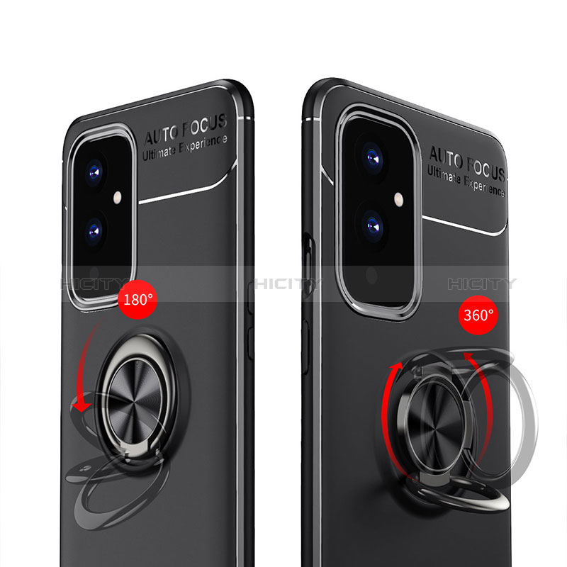 Coque Ultra Fine Silicone Souple Housse Etui avec Support Bague Anneau Aimante Magnetique SD1 pour OnePlus 9 5G Plus