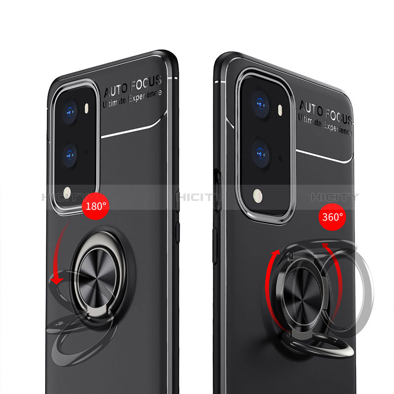 Coque Ultra Fine Silicone Souple Housse Etui avec Support Bague Anneau Aimante Magnetique SD1 pour OnePlus 9 Pro 5G Plus