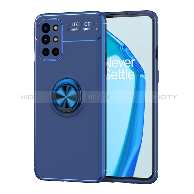 Coque Ultra Fine Silicone Souple Housse Etui avec Support Bague Anneau Aimante Magnetique SD1 pour OnePlus 9R 5G Bleu Plus