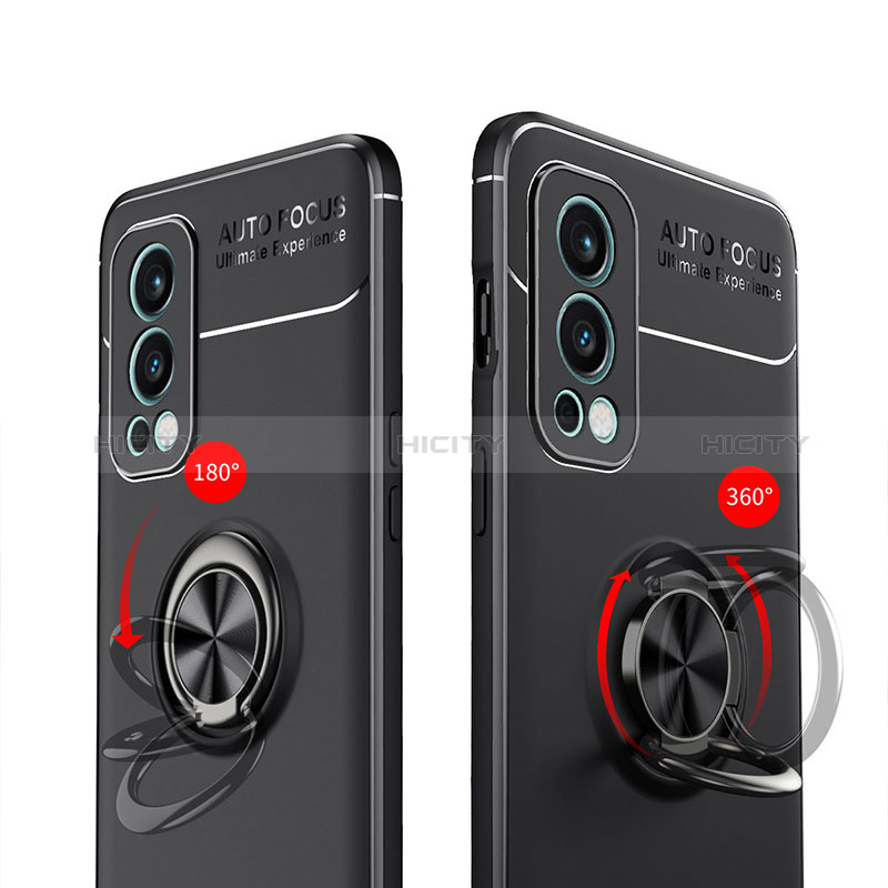 Coque Ultra Fine Silicone Souple Housse Etui avec Support Bague Anneau Aimante Magnetique SD1 pour OnePlus Nord 2 5G Plus