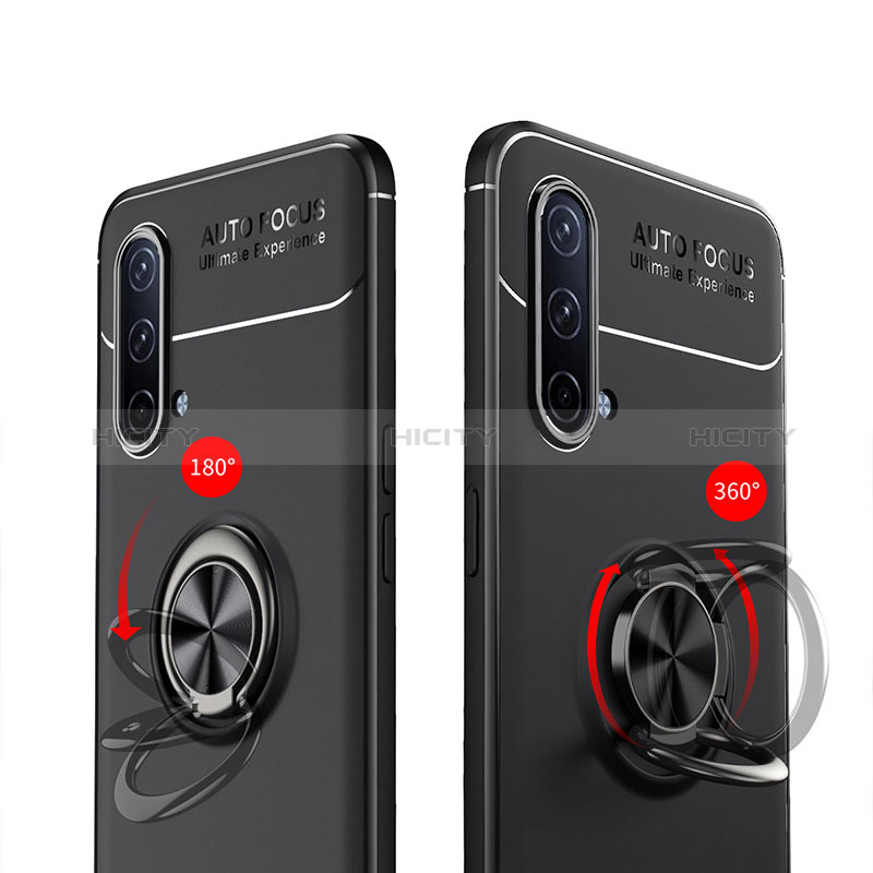 Coque Ultra Fine Silicone Souple Housse Etui avec Support Bague Anneau Aimante Magnetique SD1 pour OnePlus Nord CE 5G Plus