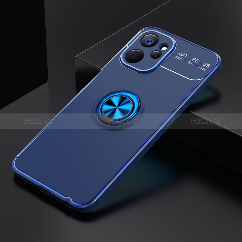 Coque Ultra Fine Silicone Souple Housse Etui avec Support Bague Anneau Aimante Magnetique SD1 pour Realme 10 5G Bleu Plus