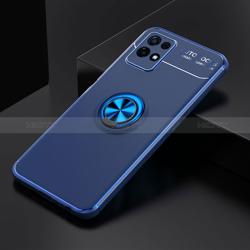 Coque Ultra Fine Silicone Souple Housse Etui avec Support Bague Anneau Aimante Magnetique SD1 pour Realme 8i Bleu Plus