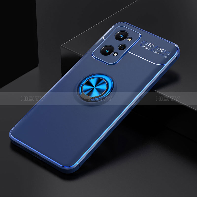 Coque Ultra Fine Silicone Souple Housse Etui avec Support Bague Anneau Aimante Magnetique SD1 pour Realme GT Neo 3T 5G Bleu Plus