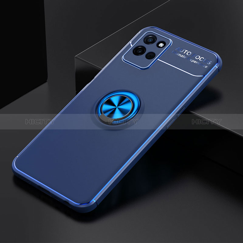 Coque Ultra Fine Silicone Souple Housse Etui avec Support Bague Anneau Aimante Magnetique SD1 pour Realme V11 5G Bleu Plus