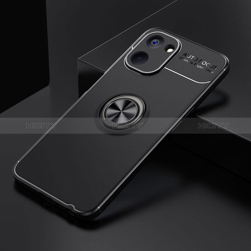 Coque Ultra Fine Silicone Souple Housse Etui avec Support Bague Anneau Aimante Magnetique SD1 pour Realme V30t 5G Noir Plus