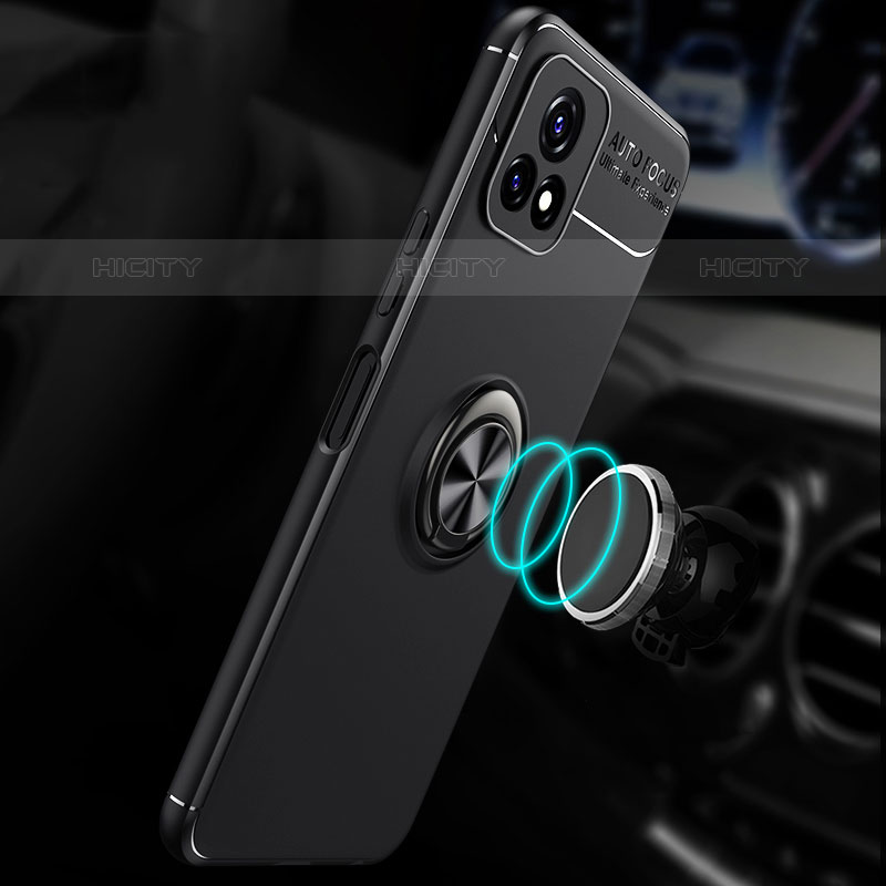 Coque Ultra Fine Silicone Souple Housse Etui avec Support Bague Anneau Aimante Magnetique SD1 pour Vivo iQOO U3 5G Plus