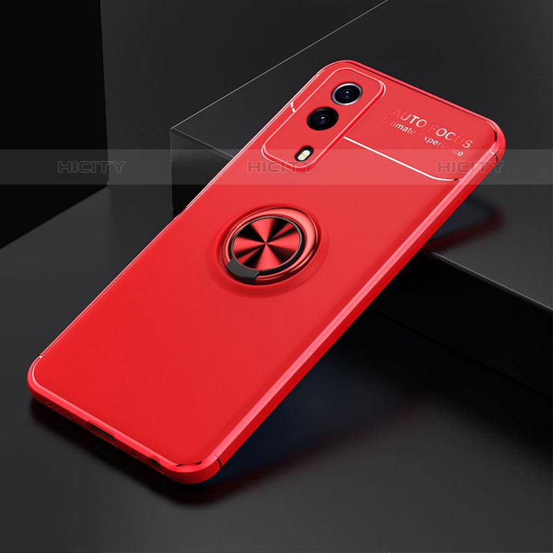 Coque Ultra Fine Silicone Souple Housse Etui avec Support Bague Anneau Aimante Magnetique SD1 pour Vivo iQOO Z5x 5G Plus