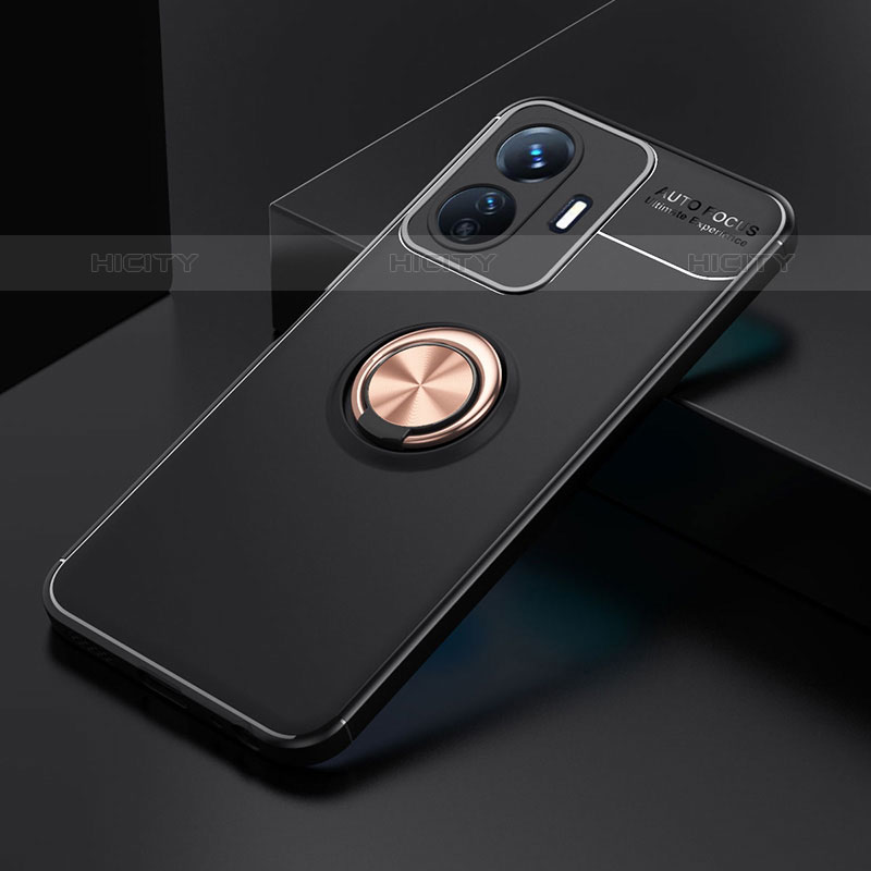 Coque Ultra Fine Silicone Souple Housse Etui avec Support Bague Anneau Aimante Magnetique SD1 pour Vivo iQOO Z6 Lite 5G Plus