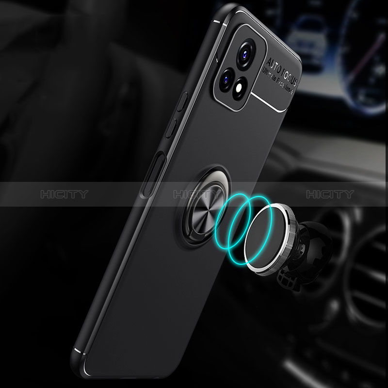 Coque Ultra Fine Silicone Souple Housse Etui avec Support Bague Anneau Aimante Magnetique SD1 pour Vivo Y31s 5G Plus