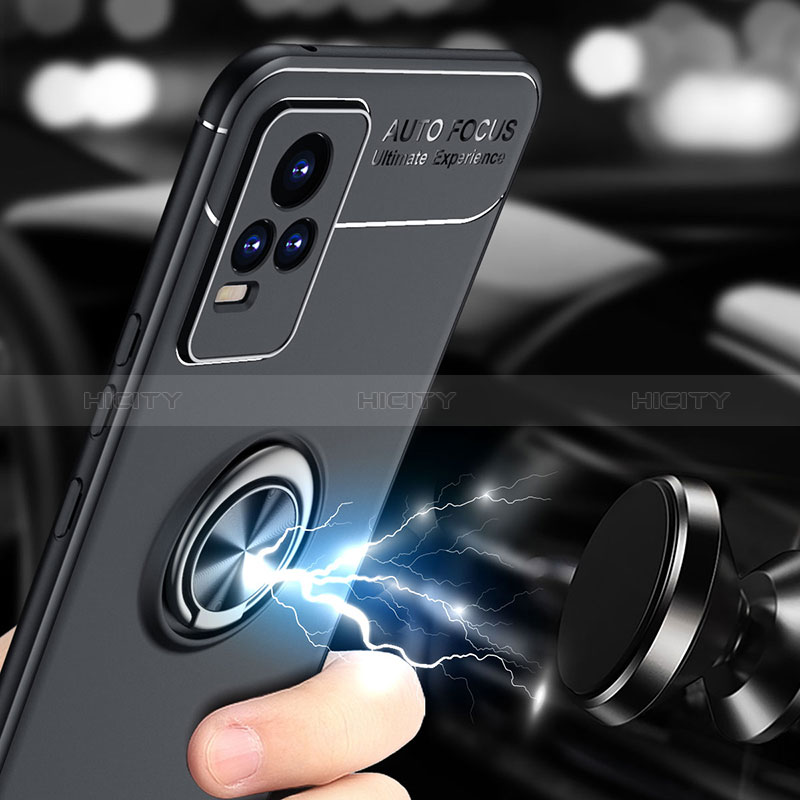 Coque Ultra Fine Silicone Souple Housse Etui avec Support Bague Anneau Aimante Magnetique SD1 pour Vivo Y73 (2021) Plus