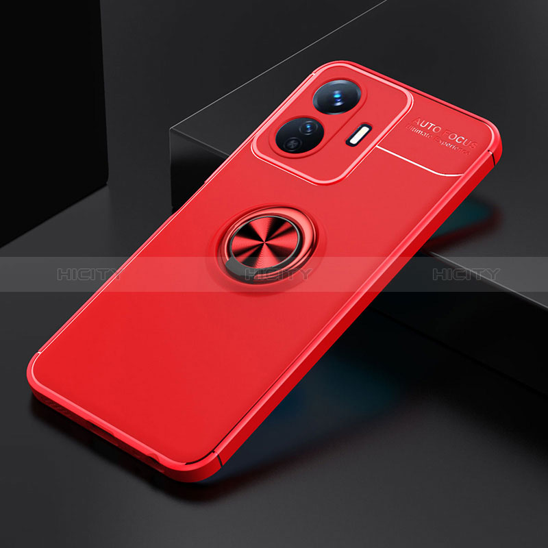 Coque Ultra Fine Silicone Souple Housse Etui avec Support Bague Anneau Aimante Magnetique SD1 pour Vivo Y77e 5G Plus