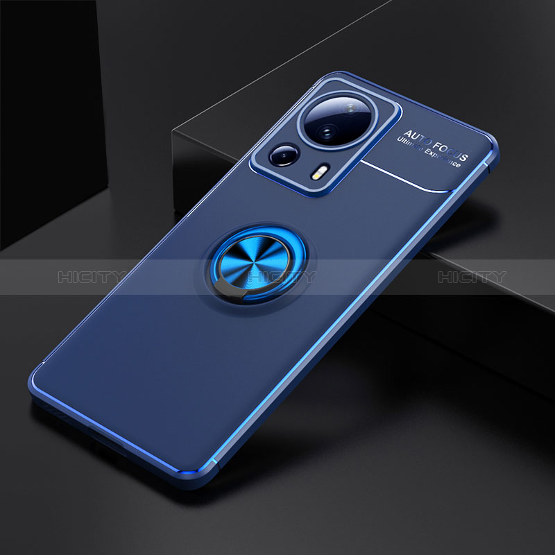 Coque Ultra Fine Silicone Souple Housse Etui avec Support Bague Anneau Aimante Magnetique SD1 pour Xiaomi Civi 2 5G Bleu Plus