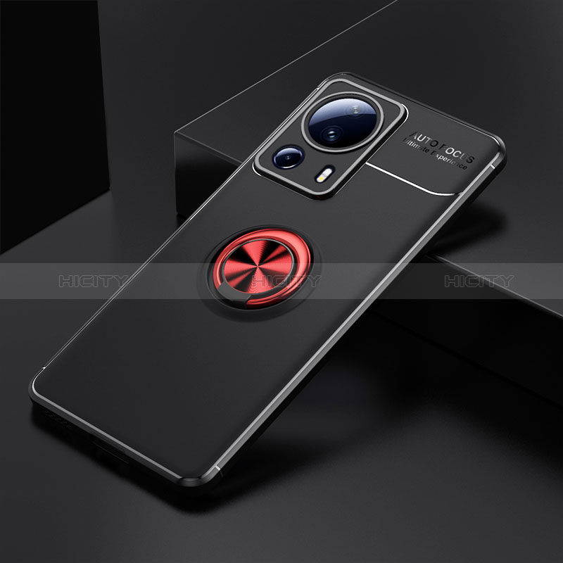 Coque Ultra Fine Silicone Souple Housse Etui avec Support Bague Anneau Aimante Magnetique SD1 pour Xiaomi Civi 2 5G Rouge et Noir Plus