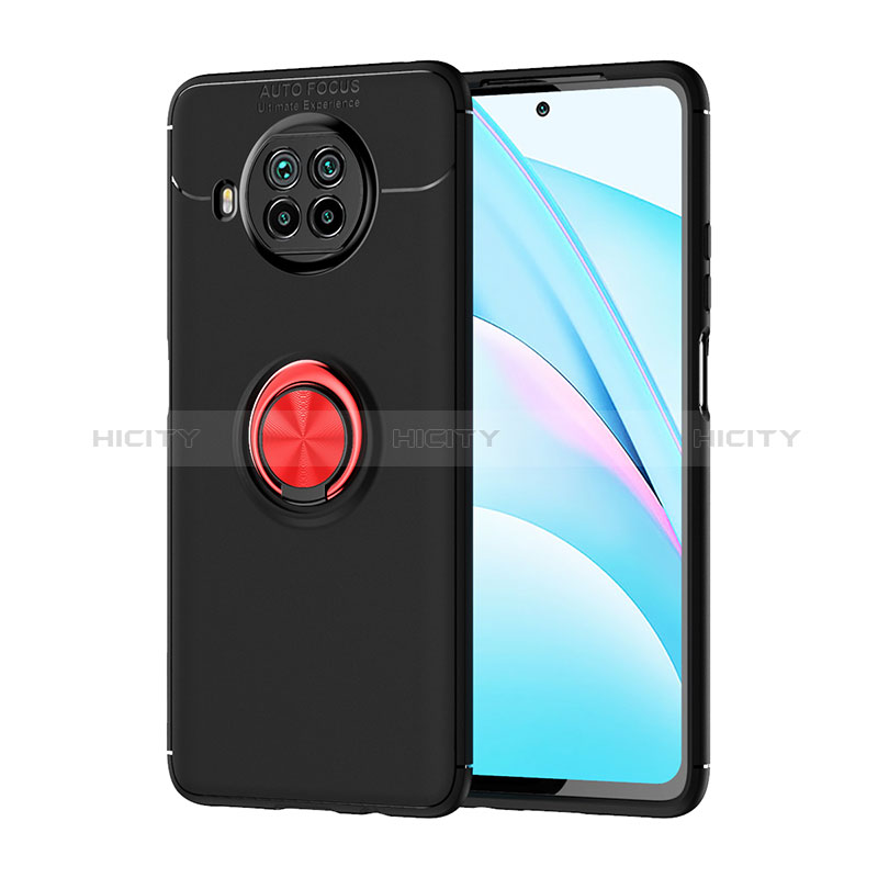 Coque Ultra Fine Silicone Souple Housse Etui avec Support Bague Anneau Aimante Magnetique SD1 pour Xiaomi Mi 10i 5G Rouge et Noir Plus