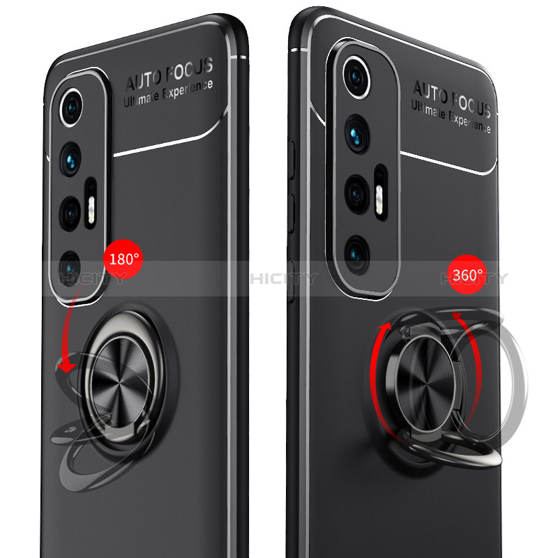 Coque Ultra Fine Silicone Souple Housse Etui avec Support Bague Anneau Aimante Magnetique SD1 pour Xiaomi Mi 10S 5G Plus