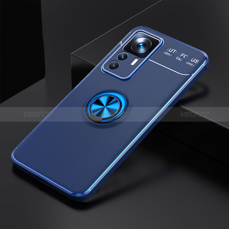 Coque Ultra Fine Silicone Souple Housse Etui avec Support Bague Anneau Aimante Magnetique SD1 pour Xiaomi Mi 12T 5G Bleu Plus