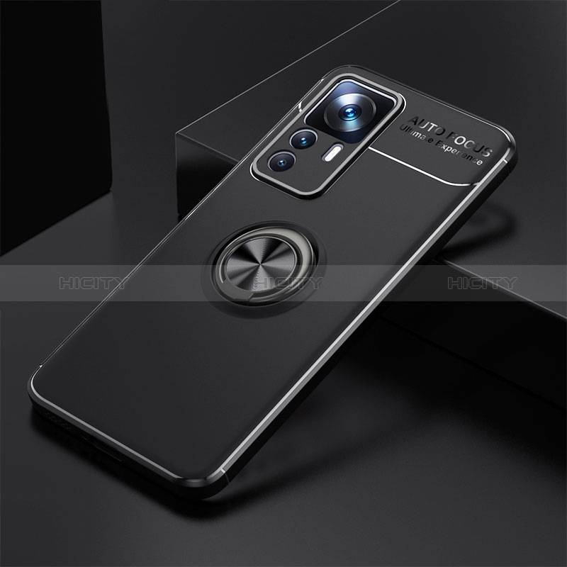 Coque Ultra Fine Silicone Souple Housse Etui avec Support Bague Anneau Aimante Magnetique SD1 pour Xiaomi Mi 12T 5G Noir Plus