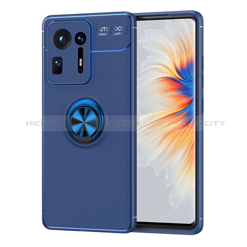 Coque Ultra Fine Silicone Souple Housse Etui avec Support Bague Anneau Aimante Magnetique SD1 pour Xiaomi Mi Mix 4 5G Bleu Plus