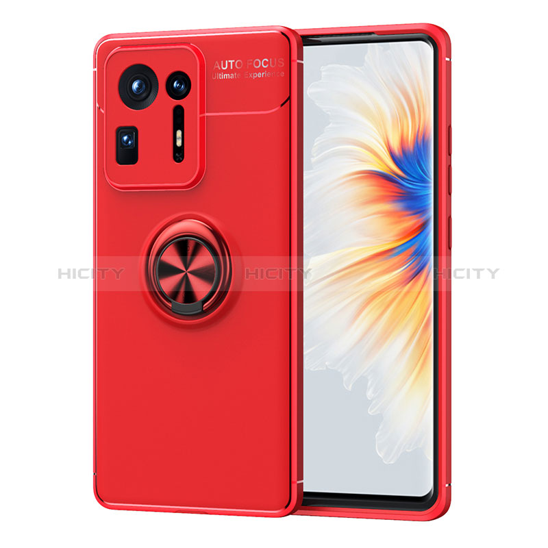 Coque Ultra Fine Silicone Souple Housse Etui avec Support Bague Anneau Aimante Magnetique SD1 pour Xiaomi Mi Mix 4 5G Rouge Plus