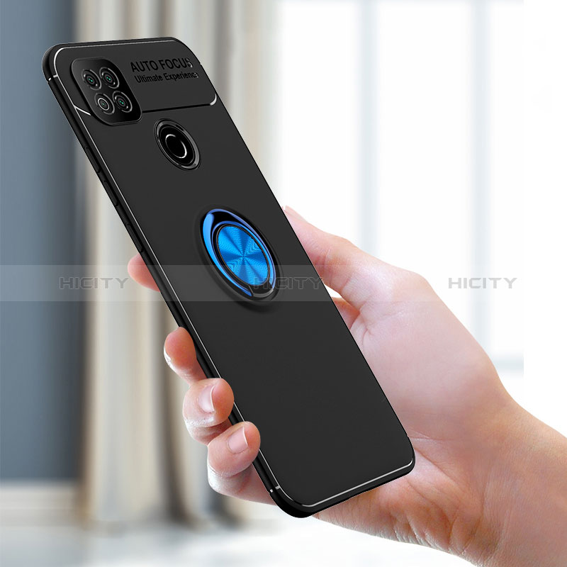 Coque Ultra Fine Silicone Souple Housse Etui avec Support Bague Anneau Aimante Magnetique SD1 pour Xiaomi POCO C3 Plus