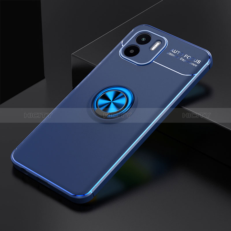 Coque Ultra Fine Silicone Souple Housse Etui avec Support Bague Anneau Aimante Magnetique SD1 pour Xiaomi Poco C50 Bleu Plus