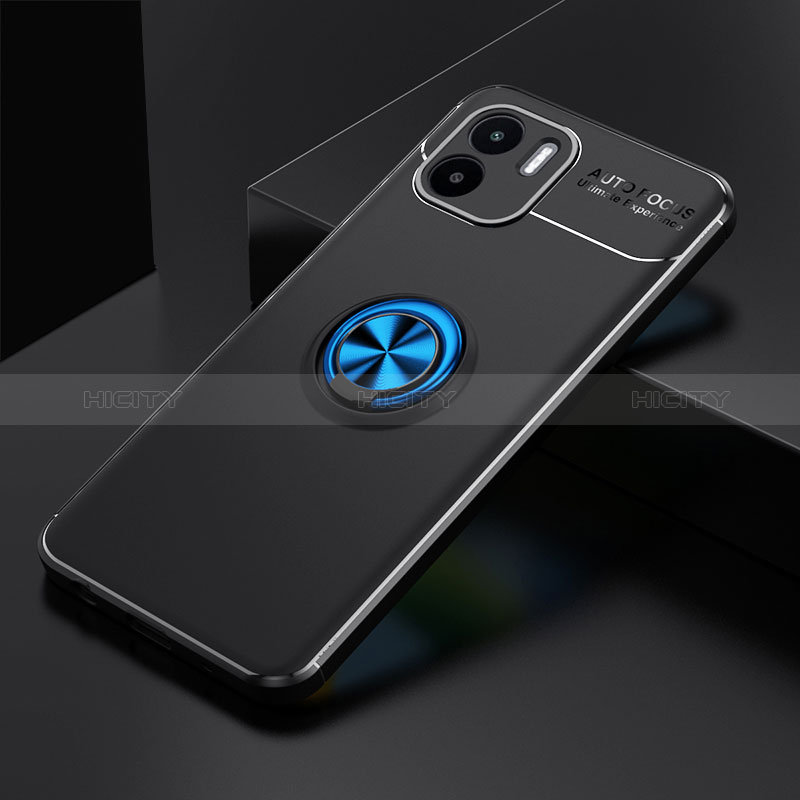 Coque Ultra Fine Silicone Souple Housse Etui avec Support Bague Anneau Aimante Magnetique SD1 pour Xiaomi Poco C50 Bleu et Noir Plus