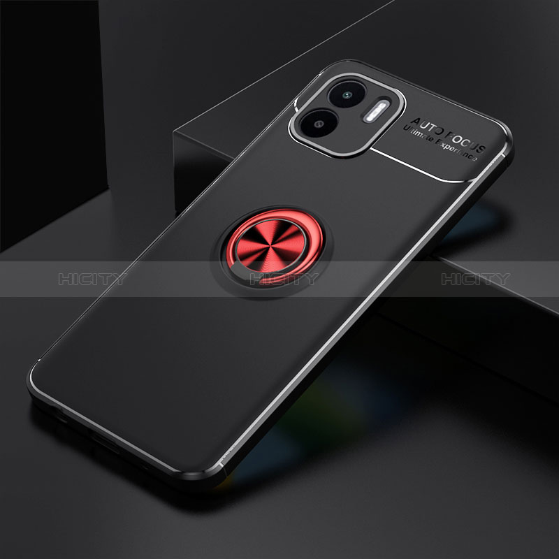 Coque Ultra Fine Silicone Souple Housse Etui avec Support Bague Anneau Aimante Magnetique SD1 pour Xiaomi Poco C50 Rouge et Noir Plus