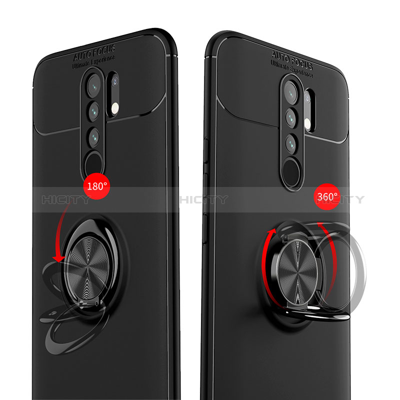 Coque Ultra Fine Silicone Souple Housse Etui avec Support Bague Anneau Aimante Magnetique SD1 pour Xiaomi Poco M2 Plus