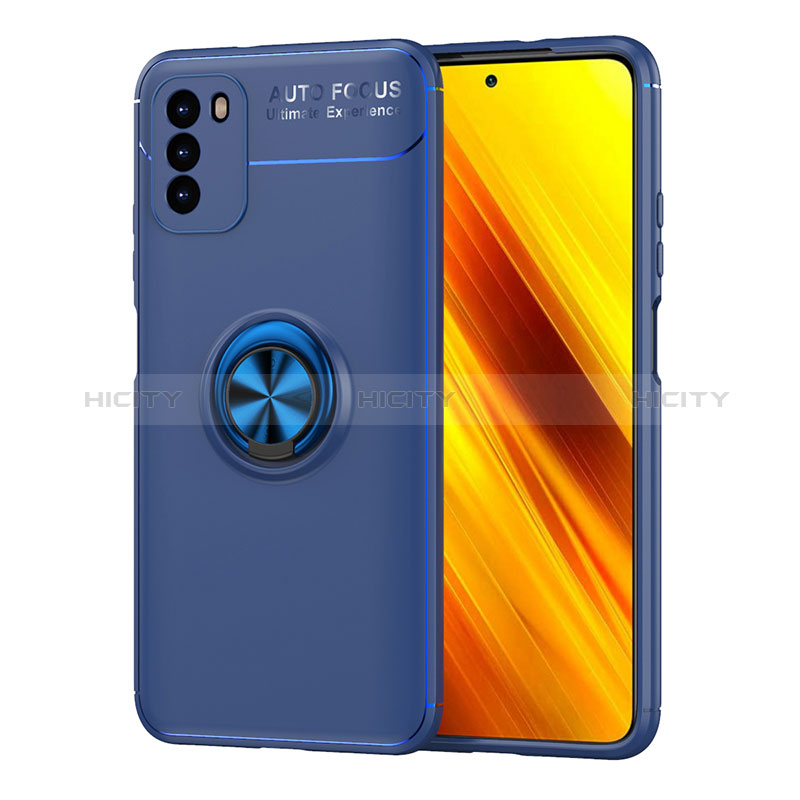 Coque Ultra Fine Silicone Souple Housse Etui avec Support Bague Anneau Aimante Magnetique SD1 pour Xiaomi Poco M3 Plus