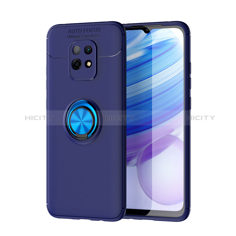 Coque Ultra Fine Silicone Souple Housse Etui avec Support Bague Anneau Aimante Magnetique SD1 pour Xiaomi Redmi 10X 5G Bleu Plus