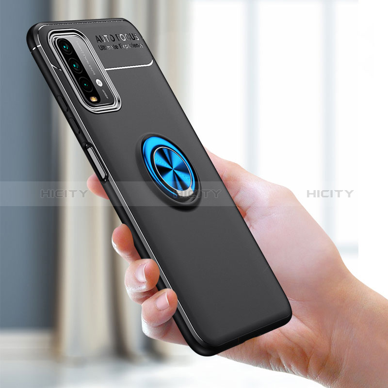 Coque Ultra Fine Silicone Souple Housse Etui avec Support Bague Anneau Aimante Magnetique SD1 pour Xiaomi Redmi 9 Power Plus