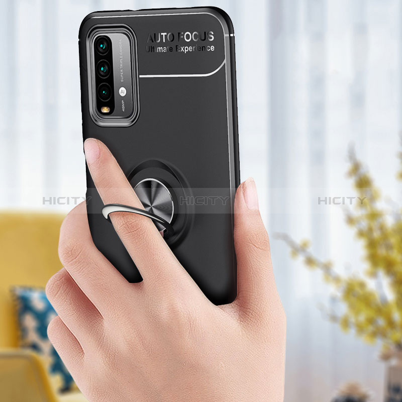 Coque Ultra Fine Silicone Souple Housse Etui avec Support Bague Anneau Aimante Magnetique SD1 pour Xiaomi Redmi 9 Power Plus