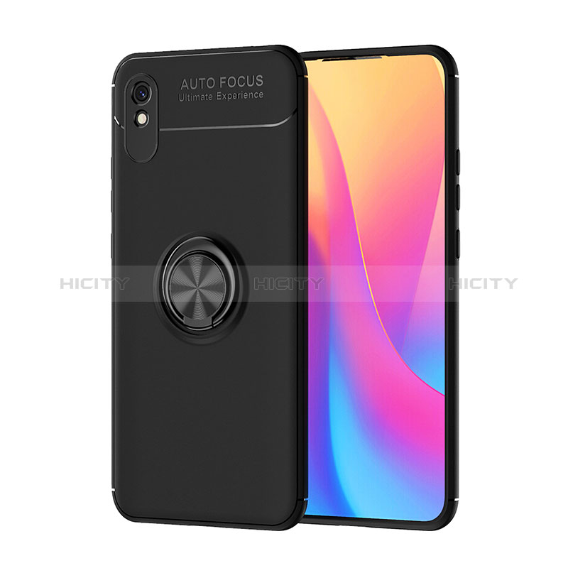 Coque Ultra Fine Silicone Souple Housse Etui avec Support Bague Anneau Aimante Magnetique SD1 pour Xiaomi Redmi 9A Noir Plus