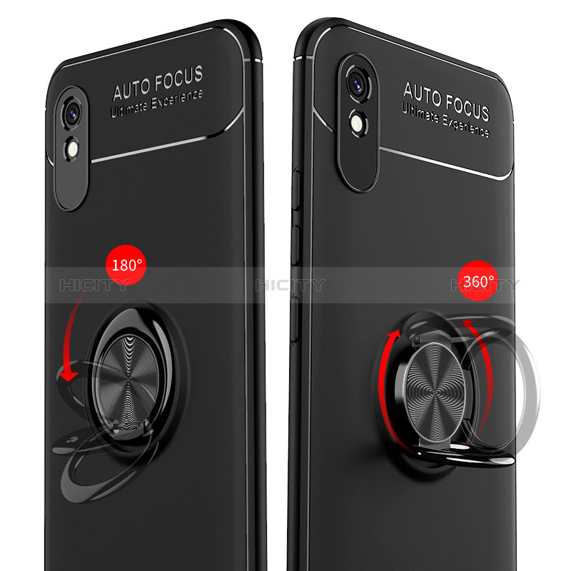 Coque Ultra Fine Silicone Souple Housse Etui avec Support Bague Anneau Aimante Magnetique SD1 pour Xiaomi Redmi 9A Plus