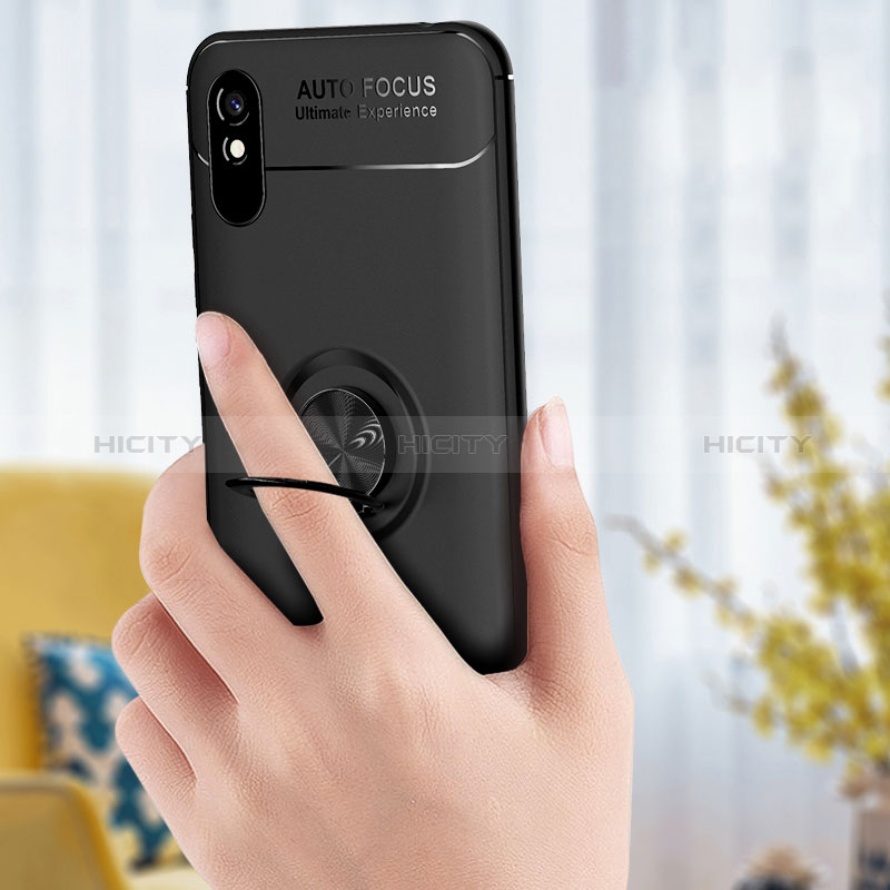 Coque Ultra Fine Silicone Souple Housse Etui avec Support Bague Anneau Aimante Magnetique SD1 pour Xiaomi Redmi 9A Plus