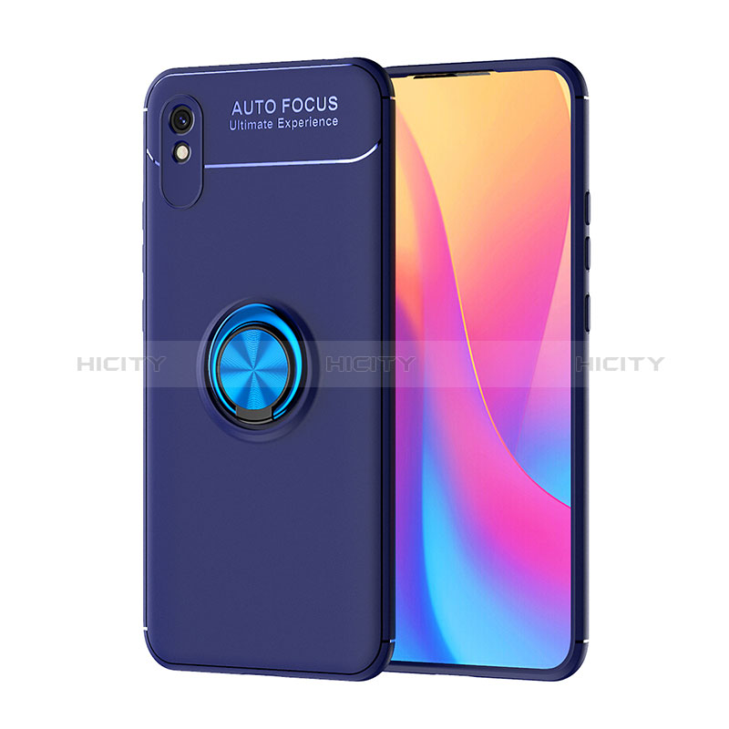 Coque Ultra Fine Silicone Souple Housse Etui avec Support Bague Anneau Aimante Magnetique SD1 pour Xiaomi Redmi 9i Bleu Plus