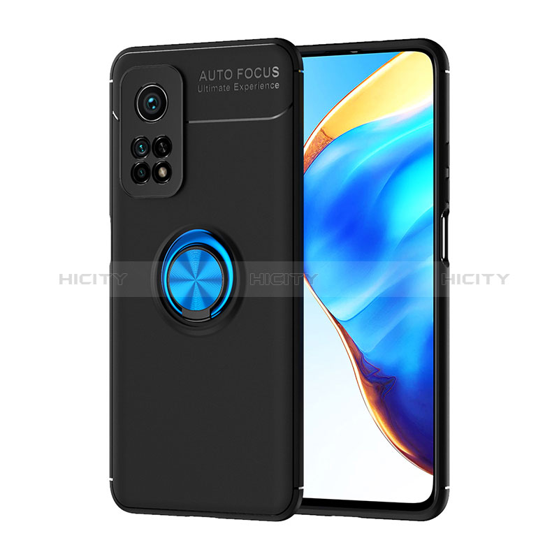 Coque Ultra Fine Silicone Souple Housse Etui avec Support Bague Anneau Aimante Magnetique SD1 pour Xiaomi Redmi K30S 5G Bleu et Noir Plus