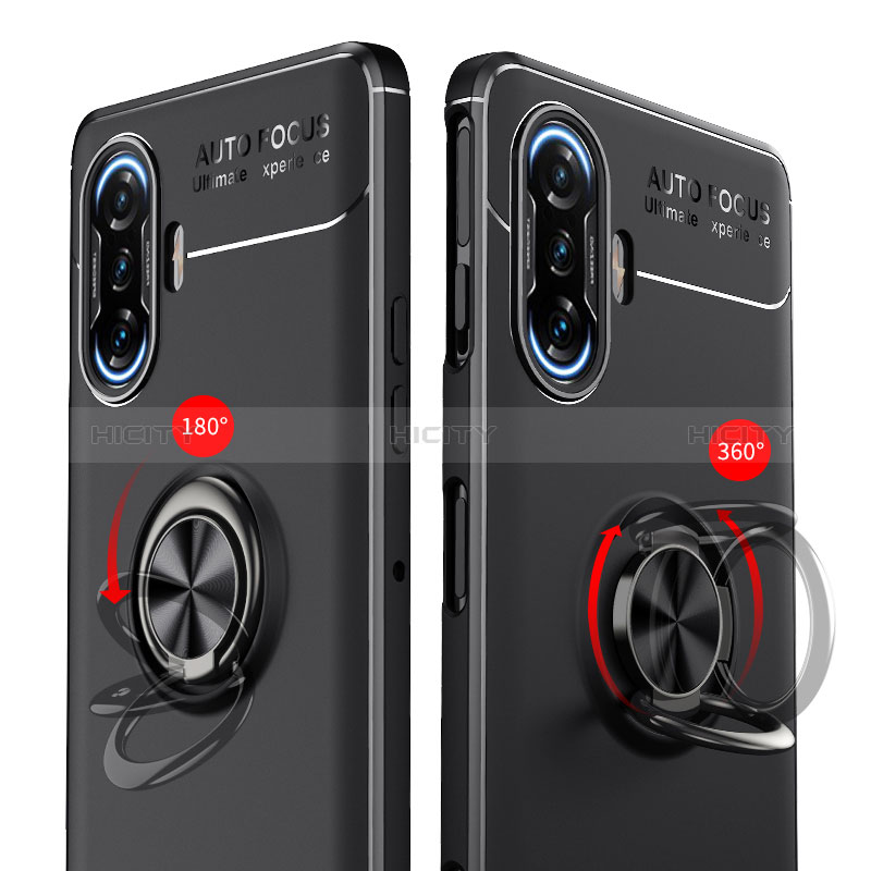 Coque Ultra Fine Silicone Souple Housse Etui avec Support Bague Anneau Aimante Magnetique SD1 pour Xiaomi Redmi K40 Gaming 5G Plus