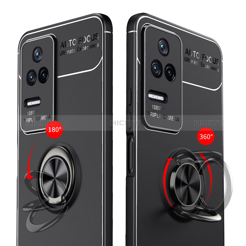 Coque Ultra Fine Silicone Souple Housse Etui avec Support Bague Anneau Aimante Magnetique SD1 pour Xiaomi Redmi K50 5G Plus