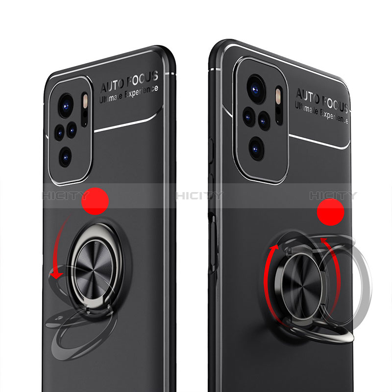 Coque Ultra Fine Silicone Souple Housse Etui avec Support Bague Anneau Aimante Magnetique SD1 pour Xiaomi Redmi Note 10 4G Plus