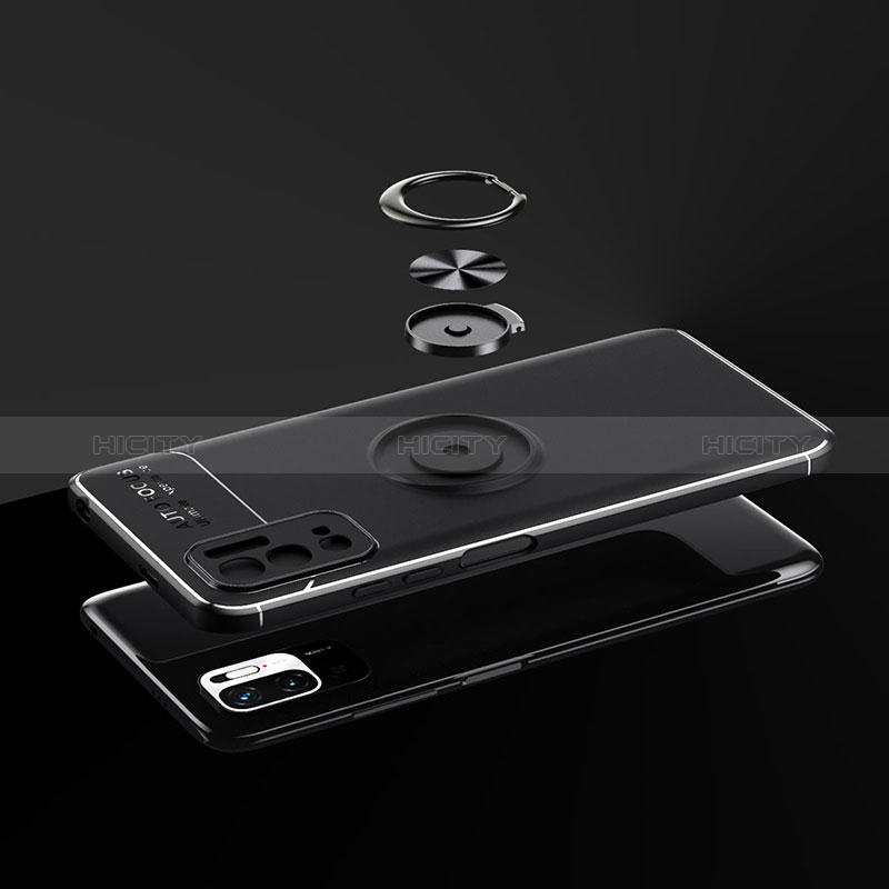 Coque Ultra Fine Silicone Souple Housse Etui avec Support Bague Anneau Aimante Magnetique SD1 pour Xiaomi Redmi Note 10 5G Plus