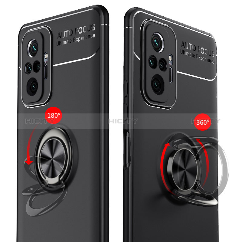 Coque Ultra Fine Silicone Souple Housse Etui avec Support Bague Anneau Aimante Magnetique SD1 pour Xiaomi Redmi Note 10 Pro Max Plus